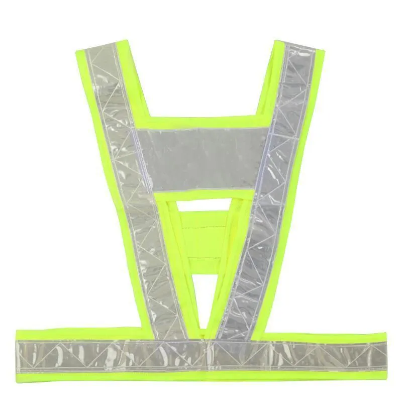 100 Pieces Reflective Safety Vest V-shaped Reflective Vest Night Running Riding Multi Color Traffic Warning Backpack Suit Reflective Strip Vest