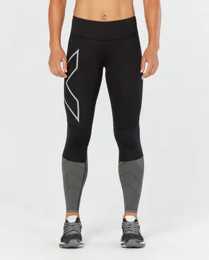 2XU Women's Mid-rise Reflect Compression Tights- WA4609B BLK/SRF)