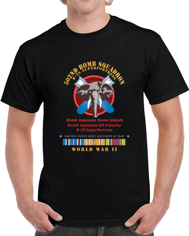 502nd Bomb Squadron - B-29 Superfortress - Campaigns - World War Ii W Pac Svc - Classic T Shirt, Crewneck Sweatshirt, Hoodie, Long Sleeve