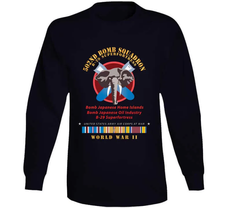 502nd Bomb Squadron - B-29 Superfortress - Campaigns - World War Ii W Pac Svc - Classic T Shirt, Crewneck Sweatshirt, Hoodie, Long Sleeve