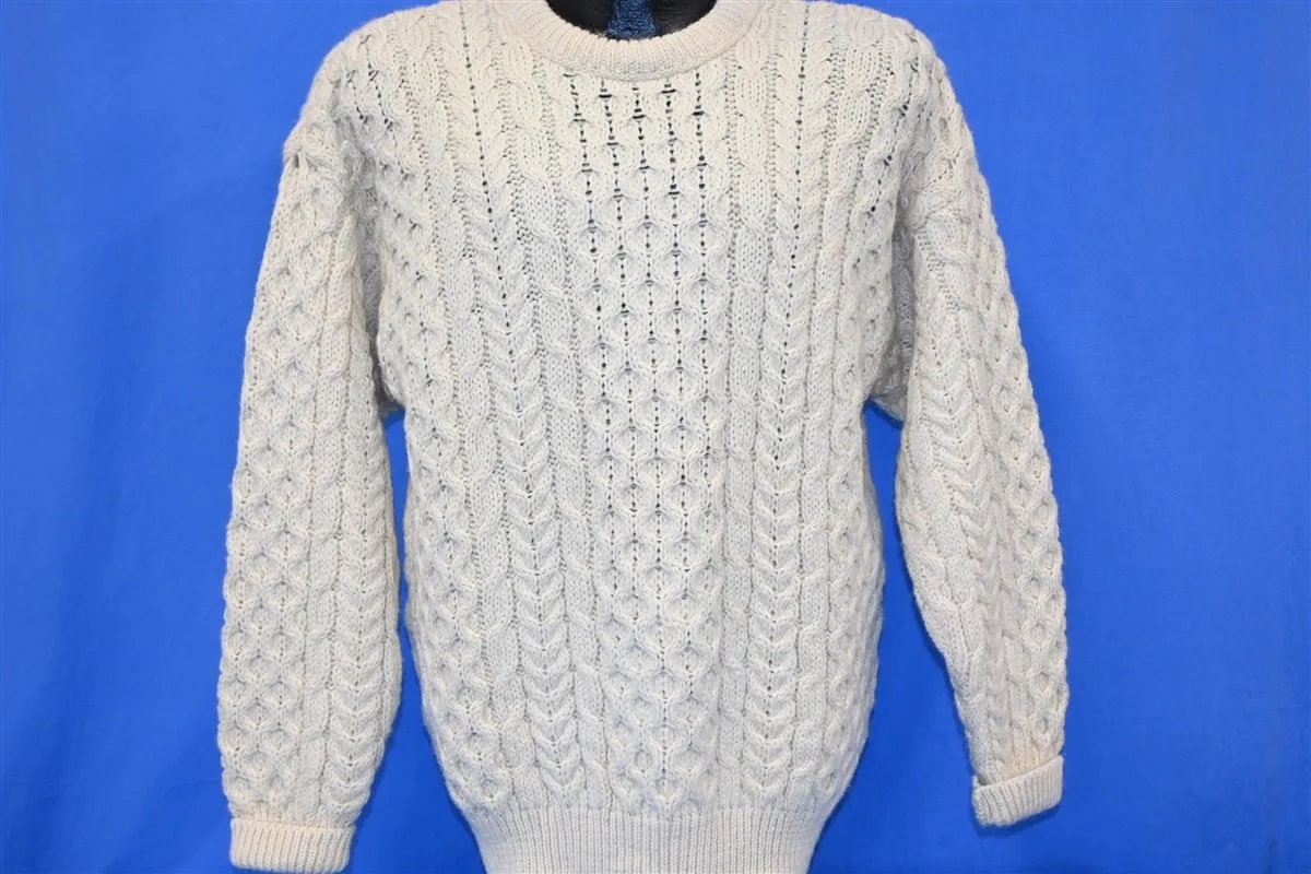 80s Irish Cableknit Fisherman Pullover Sweater Large