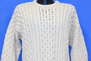 80s Irish Cableknit Fisherman Pullover Sweater Large