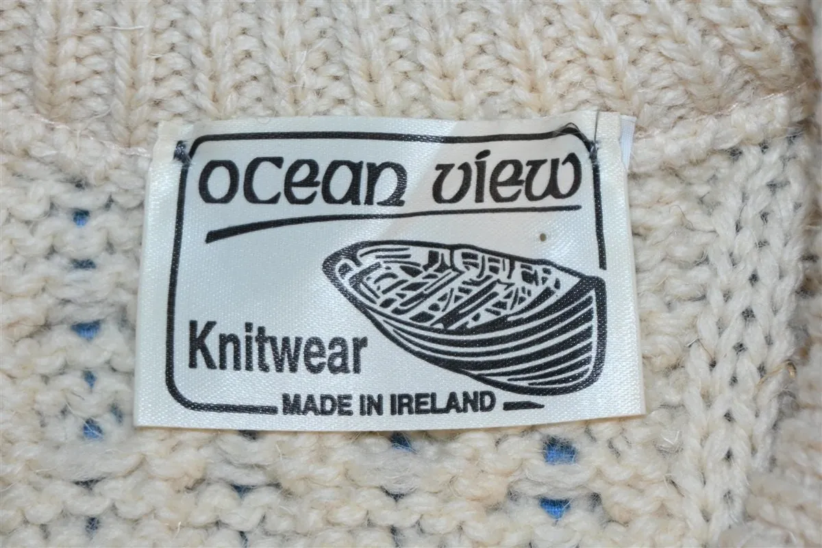 80s Irish Cableknit Fisherman Pullover Sweater Large