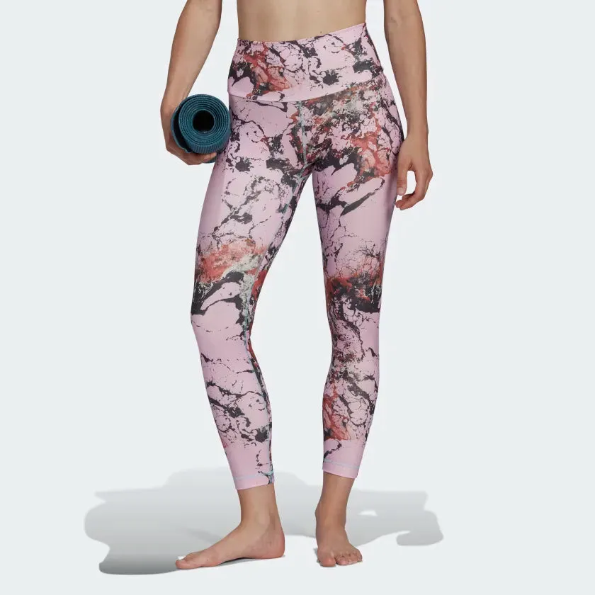 Adidas Womens Yoga Essentials Print 7/8 Tights, Lilac