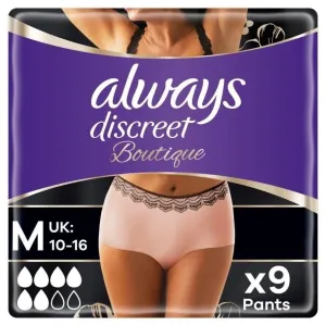 Always Discreet Boutique, Incontinence Underwear Peach Medium x9