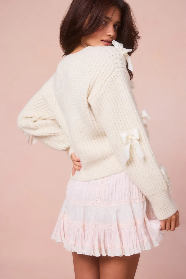 Ashtan Alpaca Bow-Embellished Cardigan