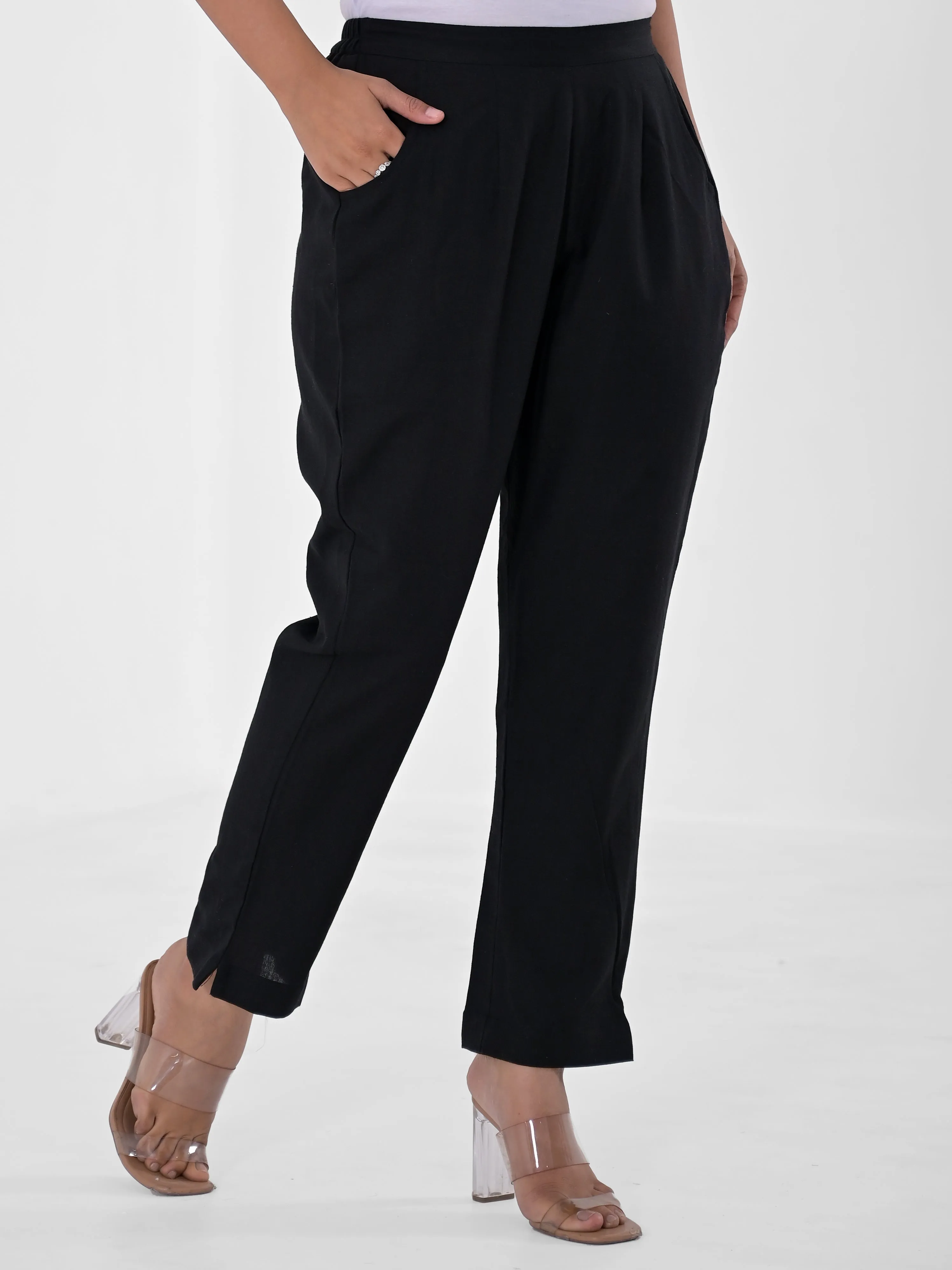 Black Cotton Pants