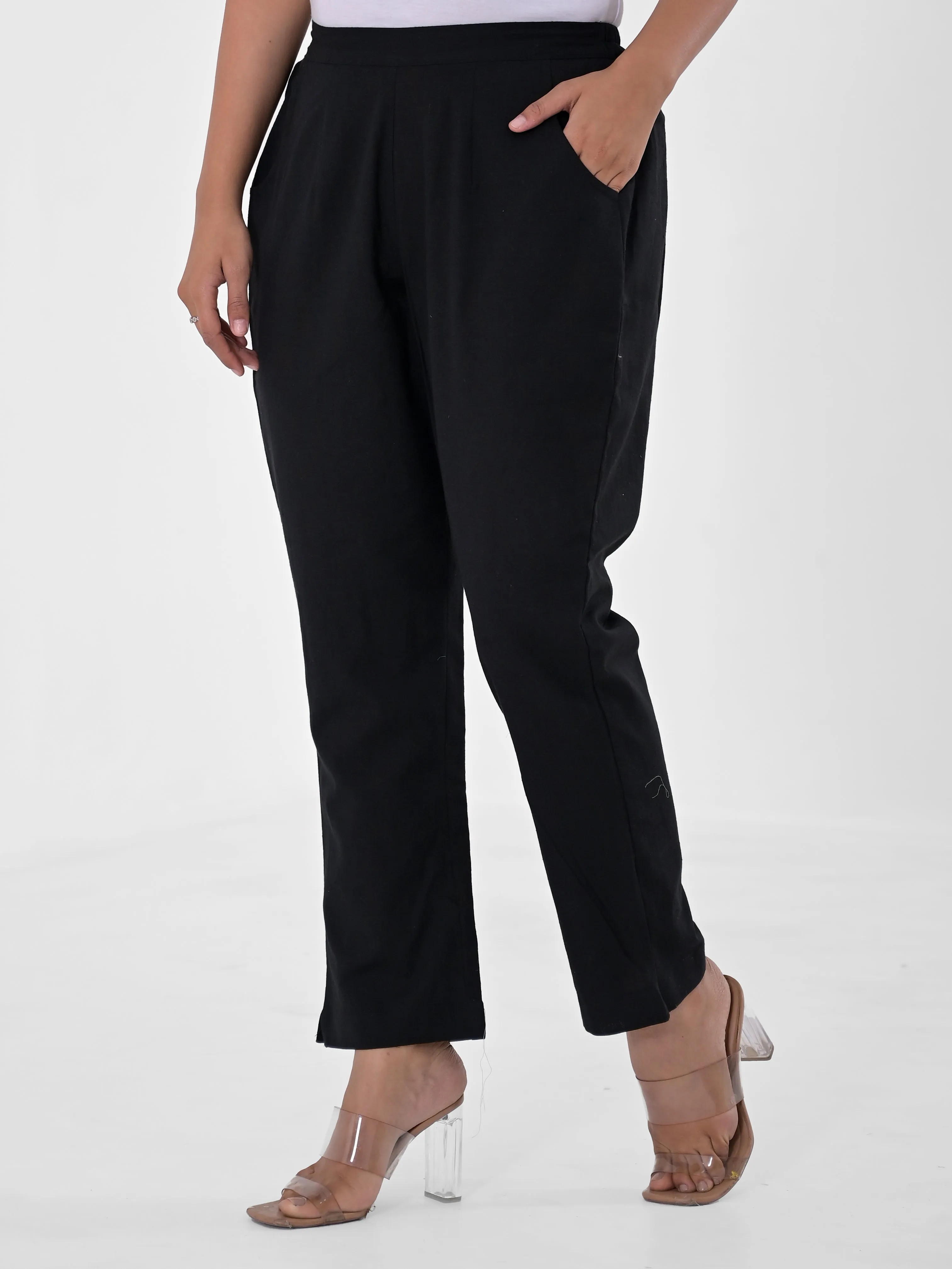 Black Cotton Pants