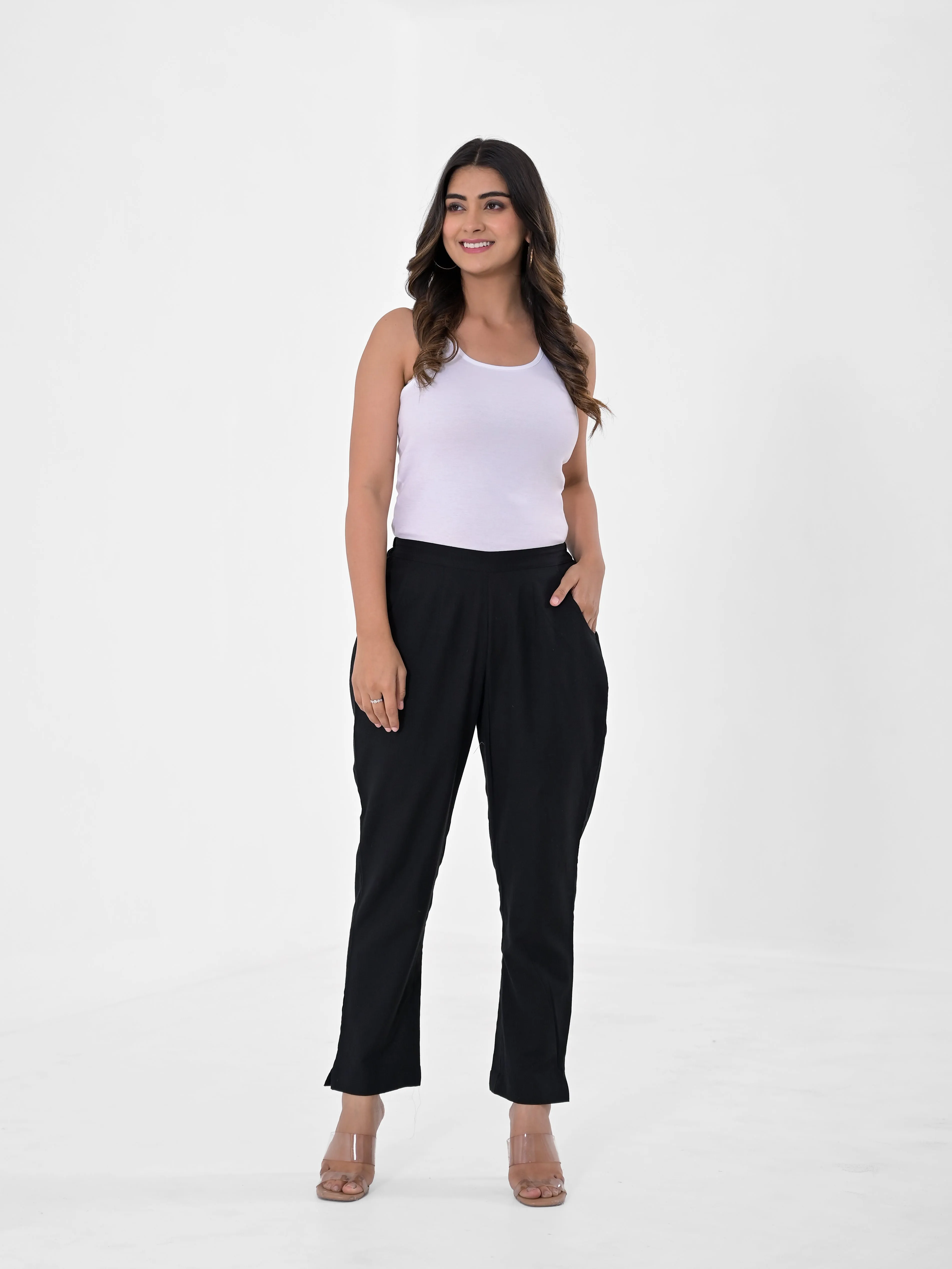 Black Cotton Pants