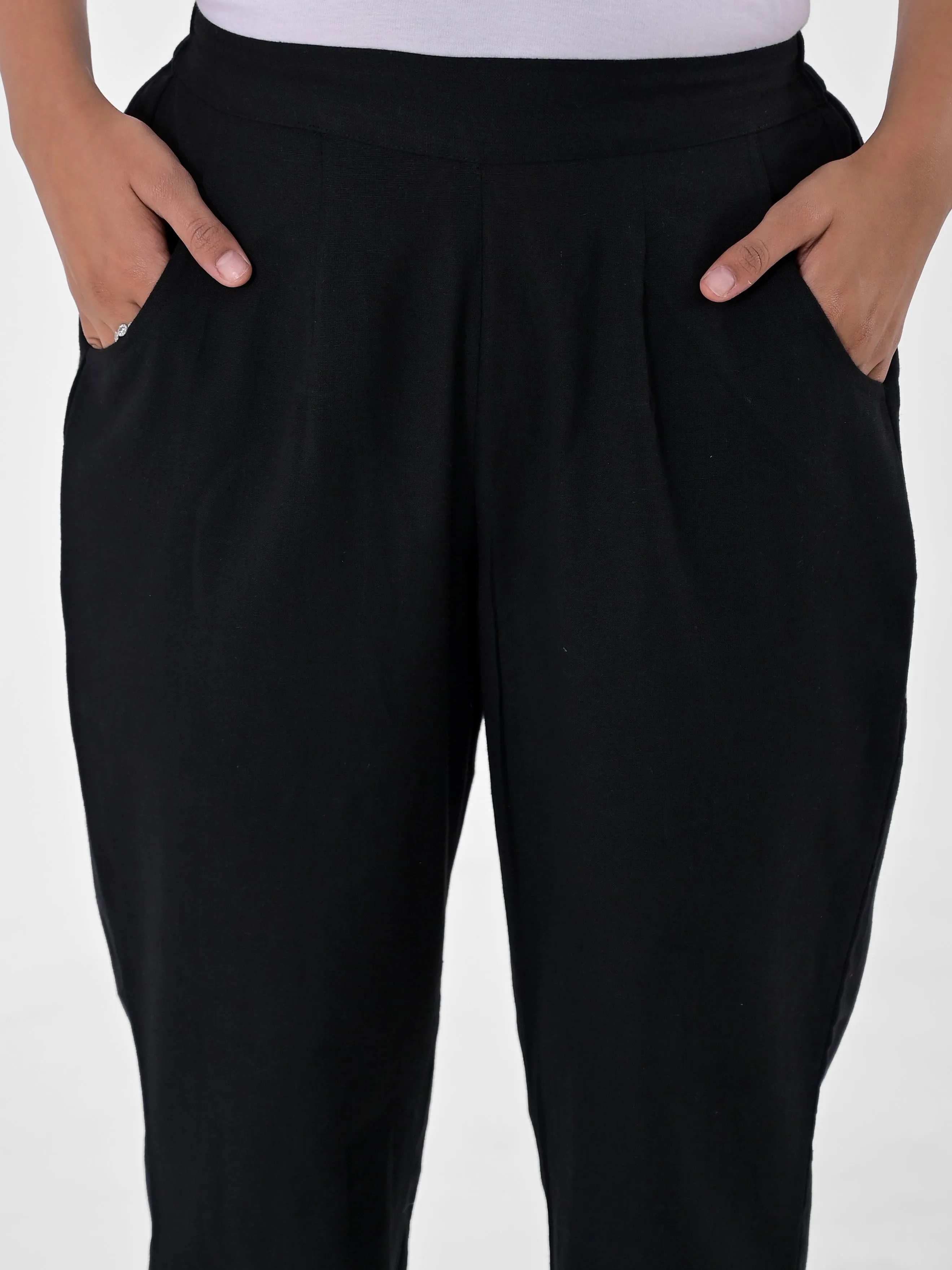 Black Cotton Pants