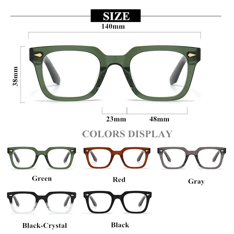 Black Mask Unisex Full Rim Square Acetate Handcrafted Eyeglasses 382348