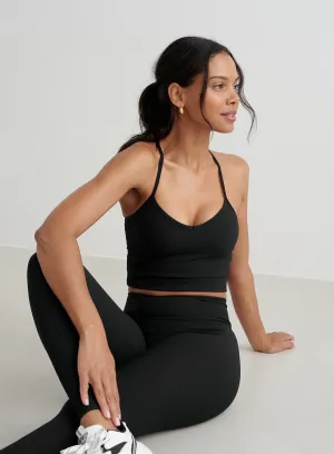 Black Ribbed Performance Bralette