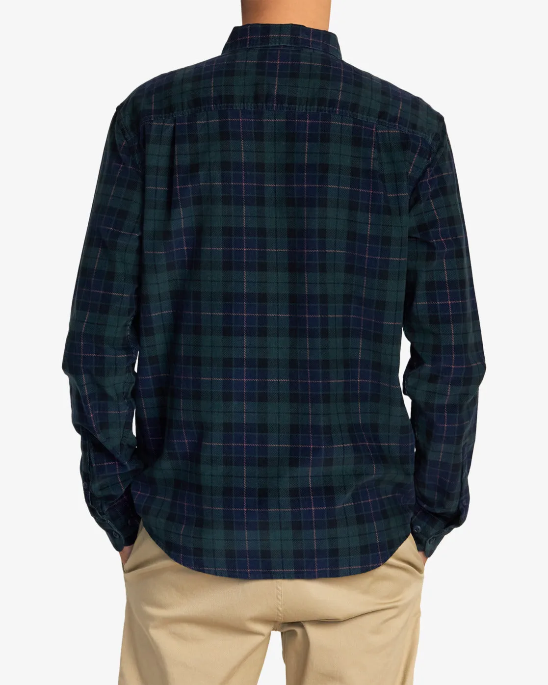 Blues Walk Cord Long Sleeve Shirt - Hunter Green