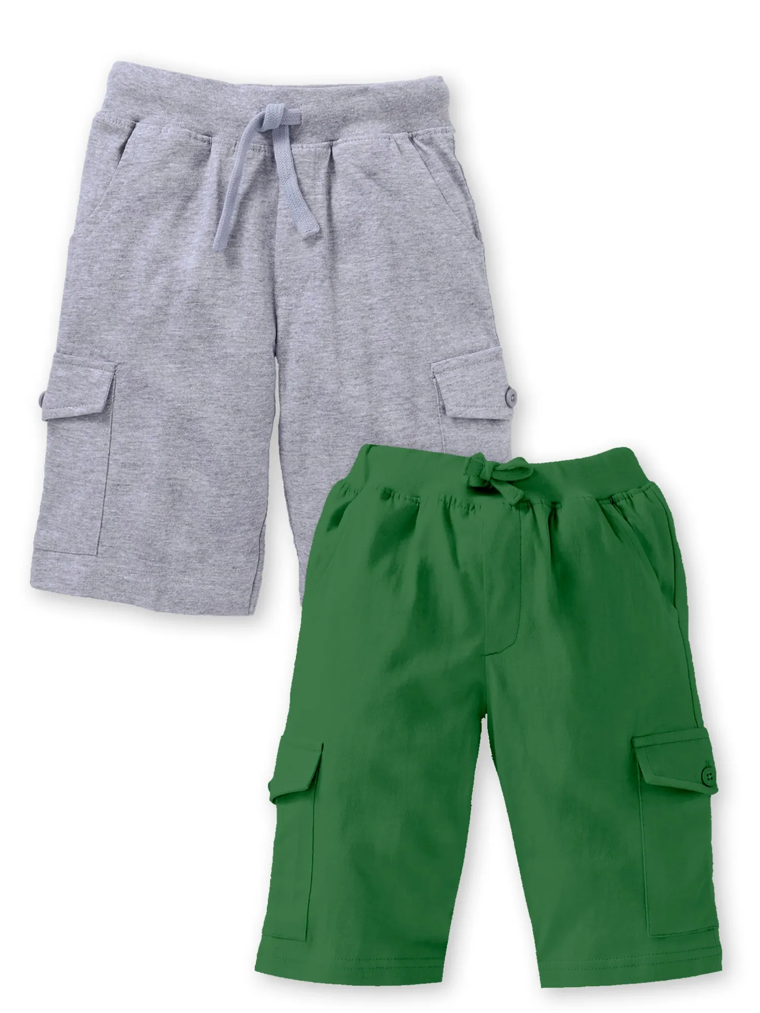 Boys Solid Knit Cargo Short Pack Of 2