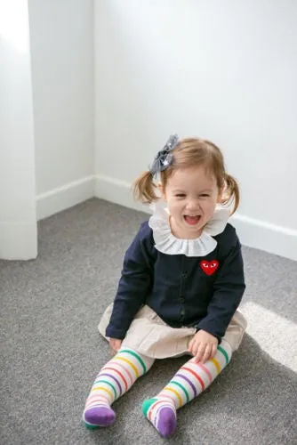 Candy White Striped Tights