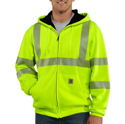 Carhartt Men's Class 3 Hi-Vis Zip Front Thermal Lined Sweatshirt