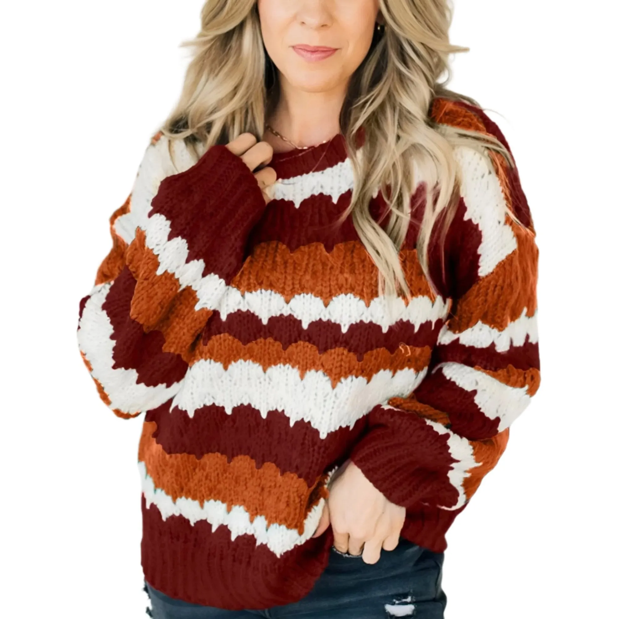 Christmas Themed Cozy Chunky Knit Sweater