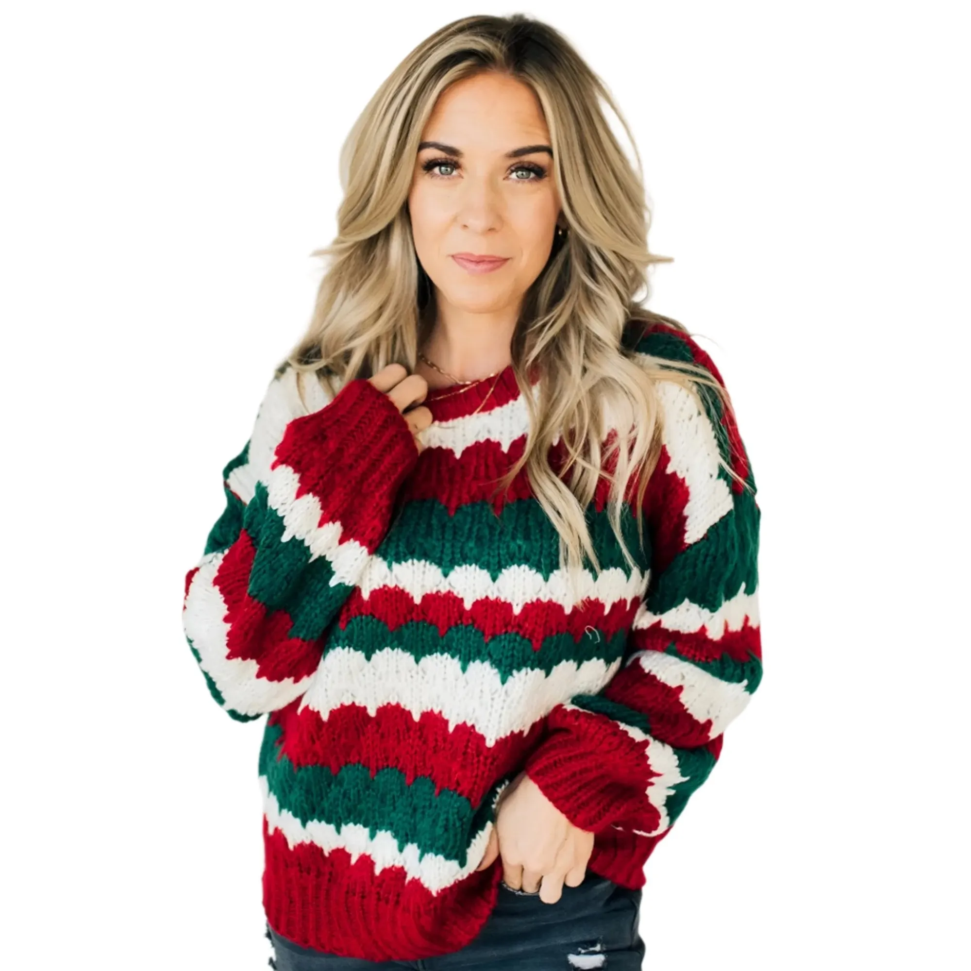 Christmas Themed Cozy Chunky Knit Sweater