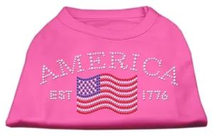 Classic American Rhinestone Shirts Bright Pink M (12)