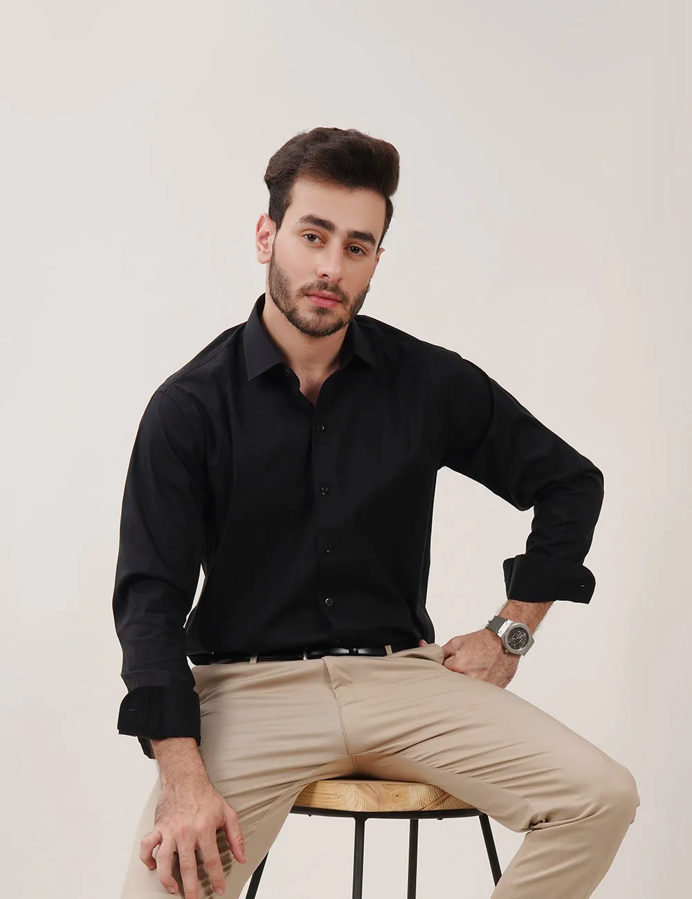 Classic Black Dress Shirt for Men