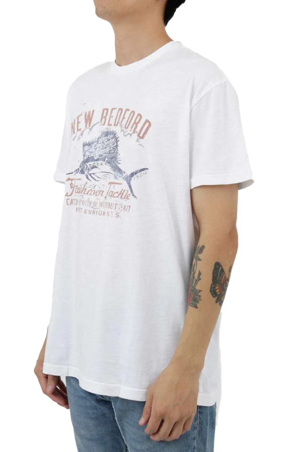 Classic Fit Jersey Tackle Shop T-Shirt - Classic Oxford White