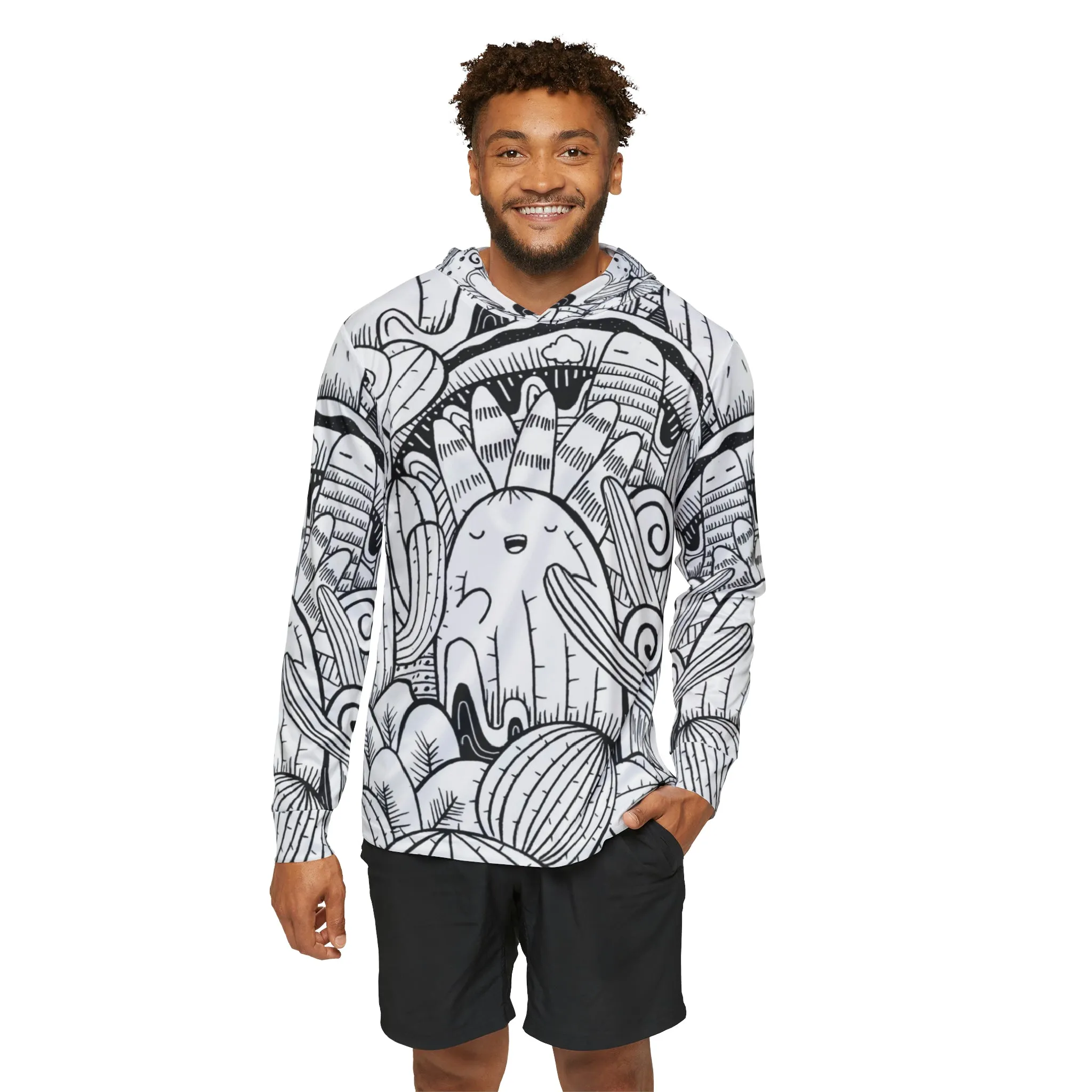 Doodle Cactus - Men's Sports Warmup Hoodie