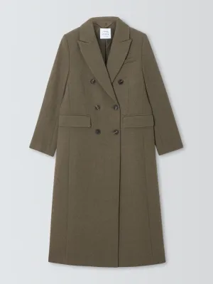 Double breasted wool melange coat