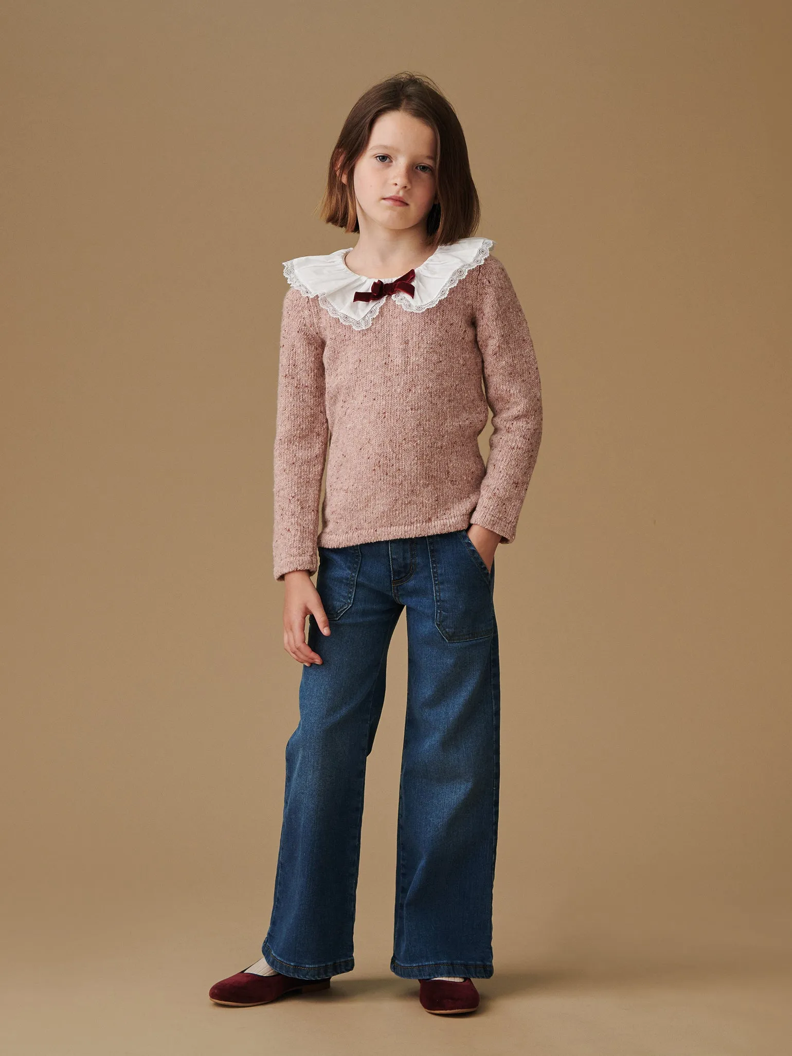 Dusty Pink Isla Merino Girl Jumper