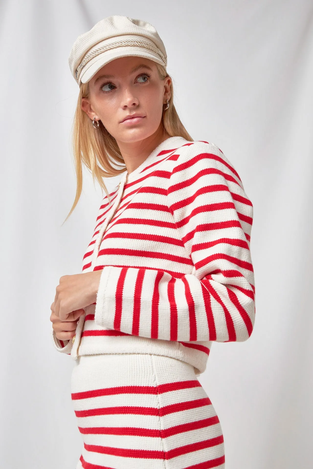 English Factory - Knit Striped Sweater Cardigan