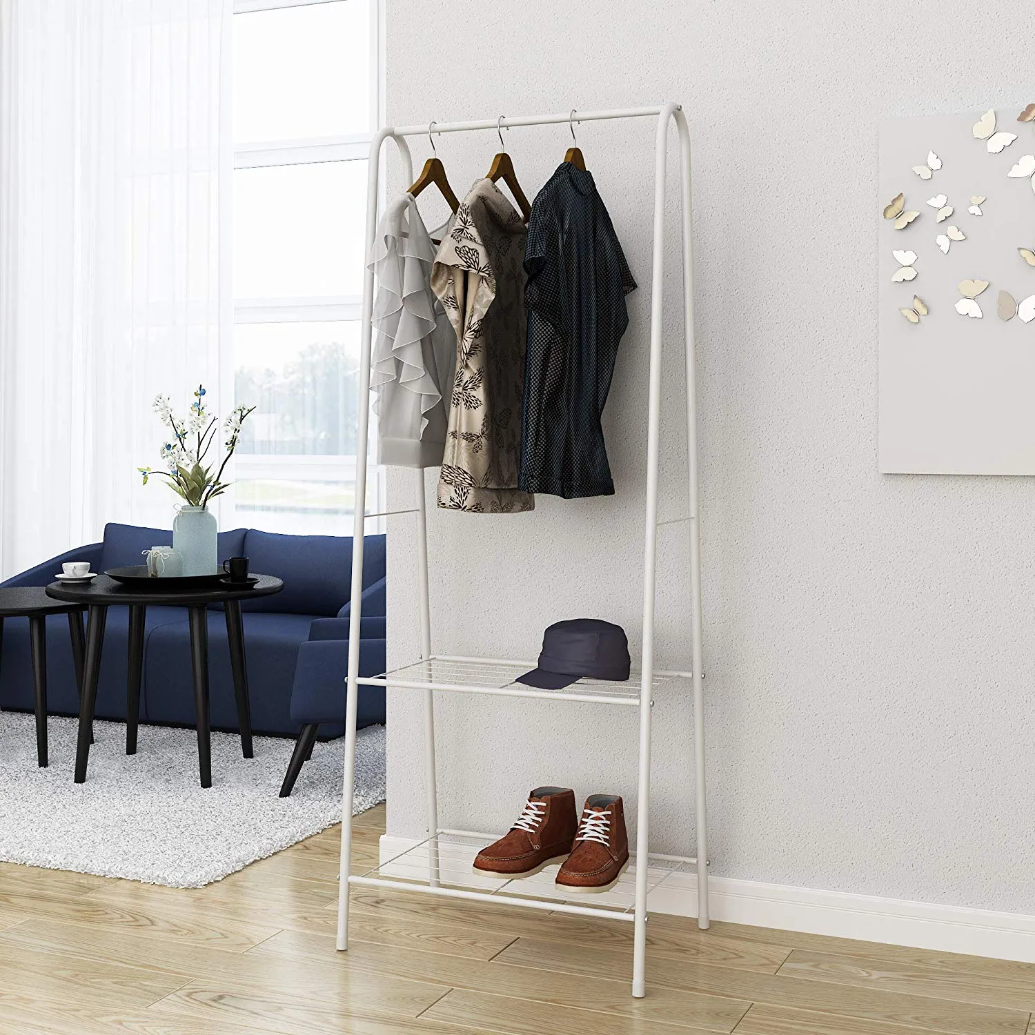 Entryway Clothes Rack Storage with Shelf