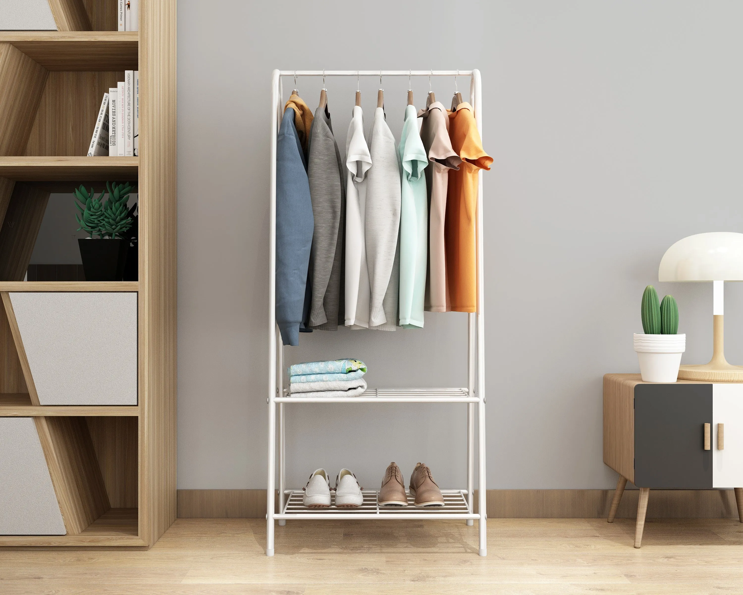 Entryway Clothes Rack Storage with Shelf