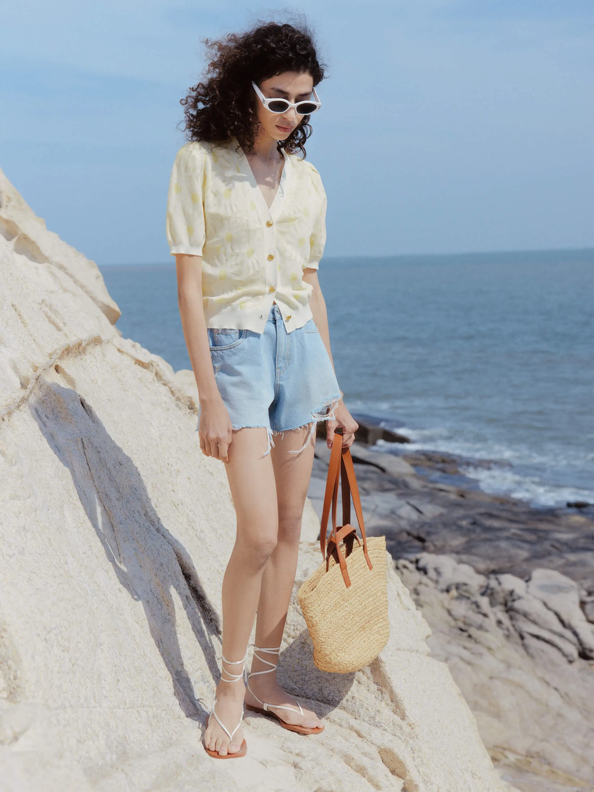 Floral Jacquard Knit Cardigan