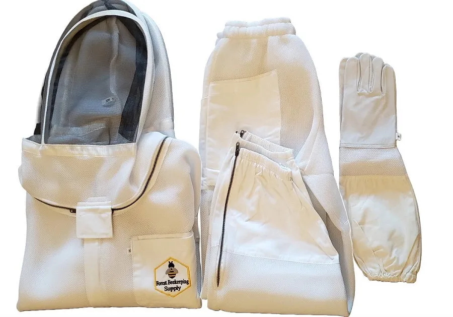 Forest Beekeeping Supply: Ventilated bee hive Kit, Bee Jacket Pant & Glove