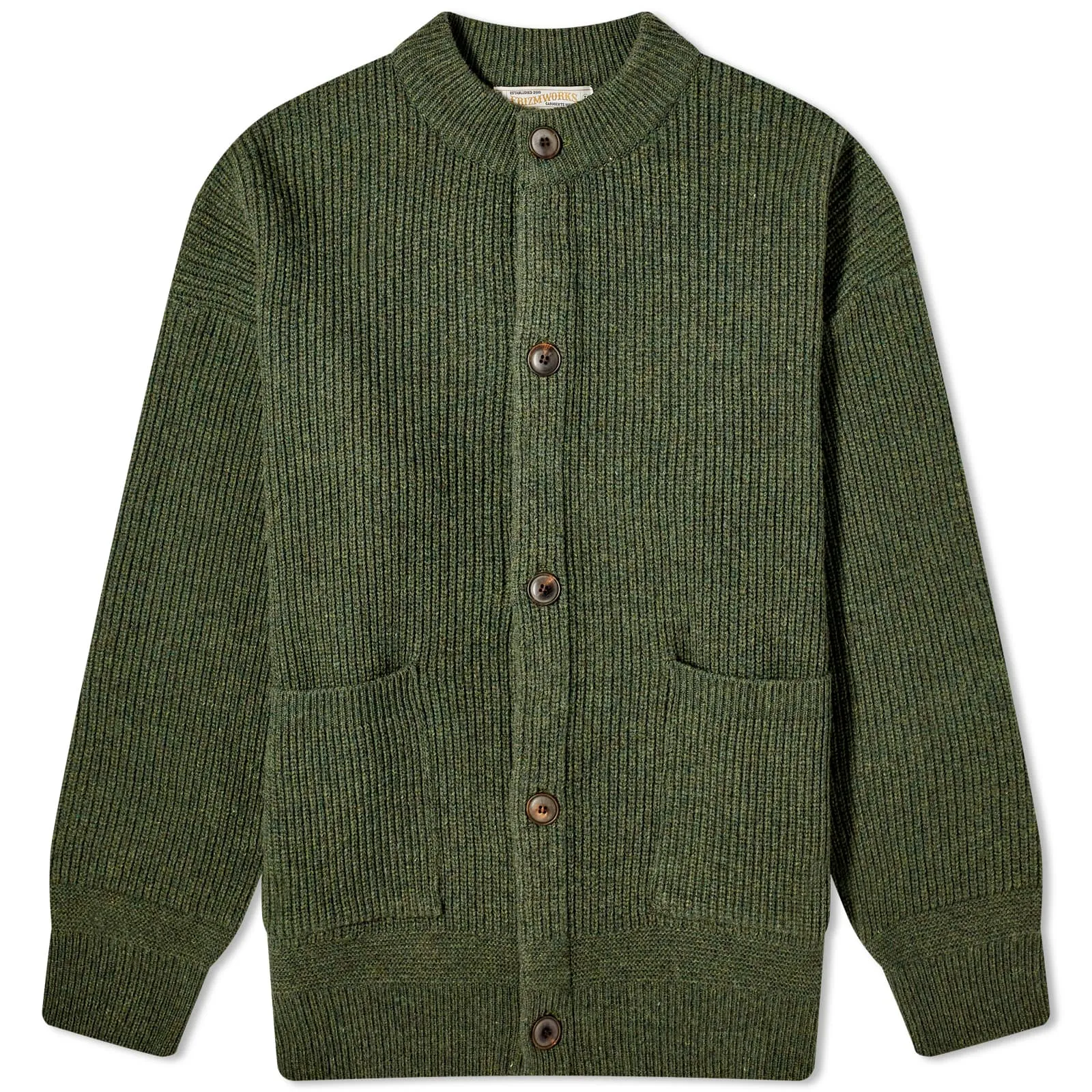 Frizmworks Heavy Wool Round Cardigan, Forest Green