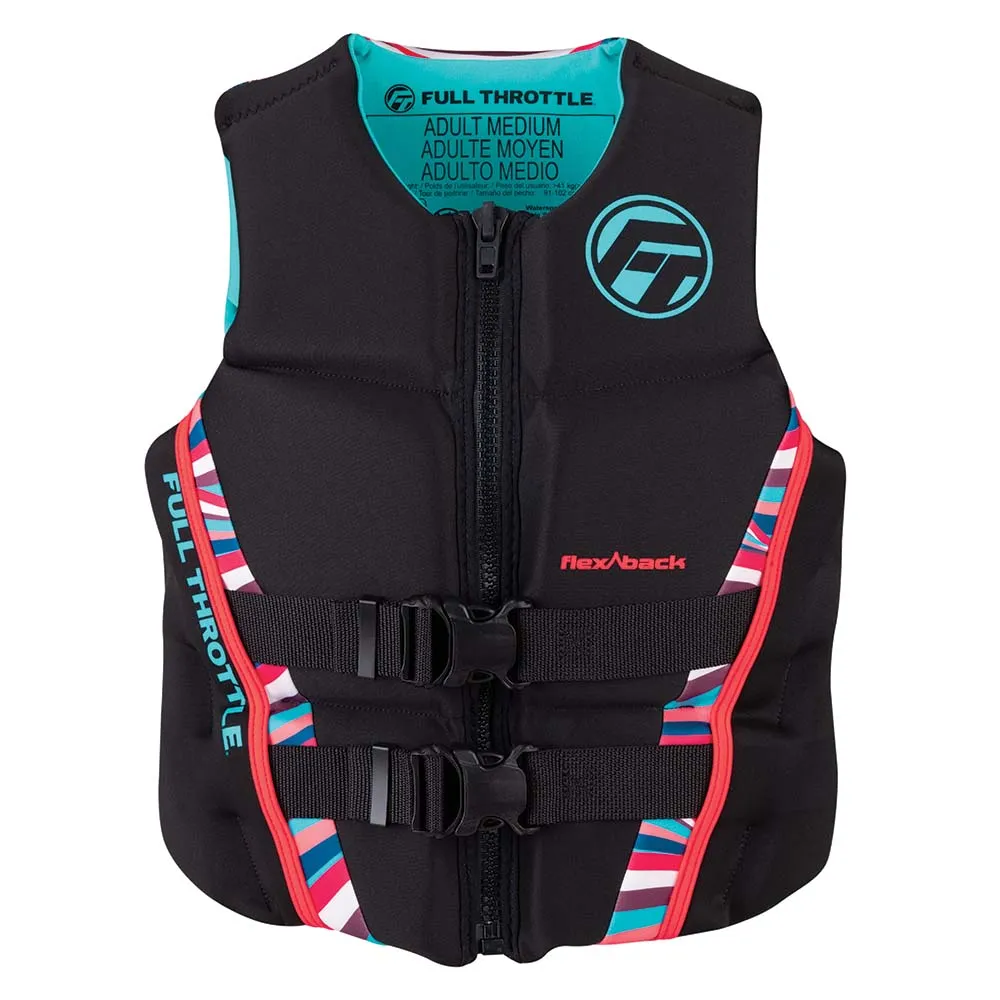 Full Throttle Womens Rapid-Dry Flex-Back Life Jacket - Womens S - Pink/Black