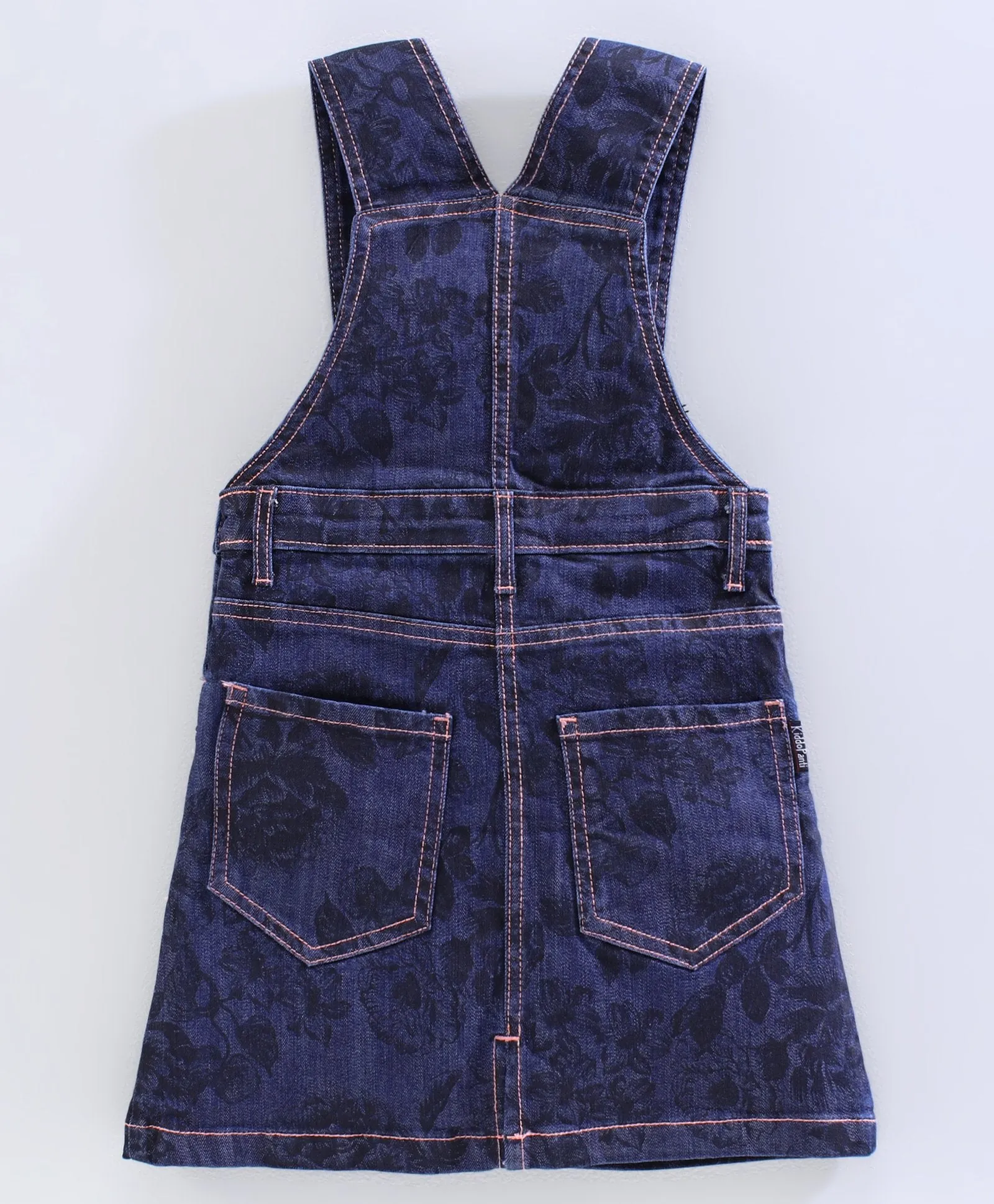 Girls Denim Printed Dungaree Skirt