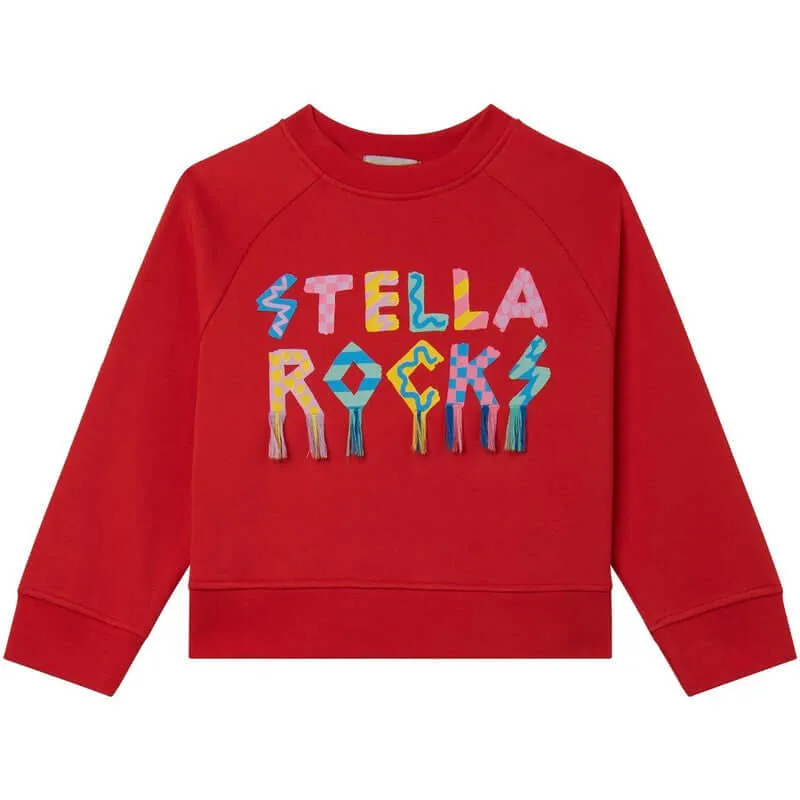 Girls Red Stella Rocks Sweatshirt