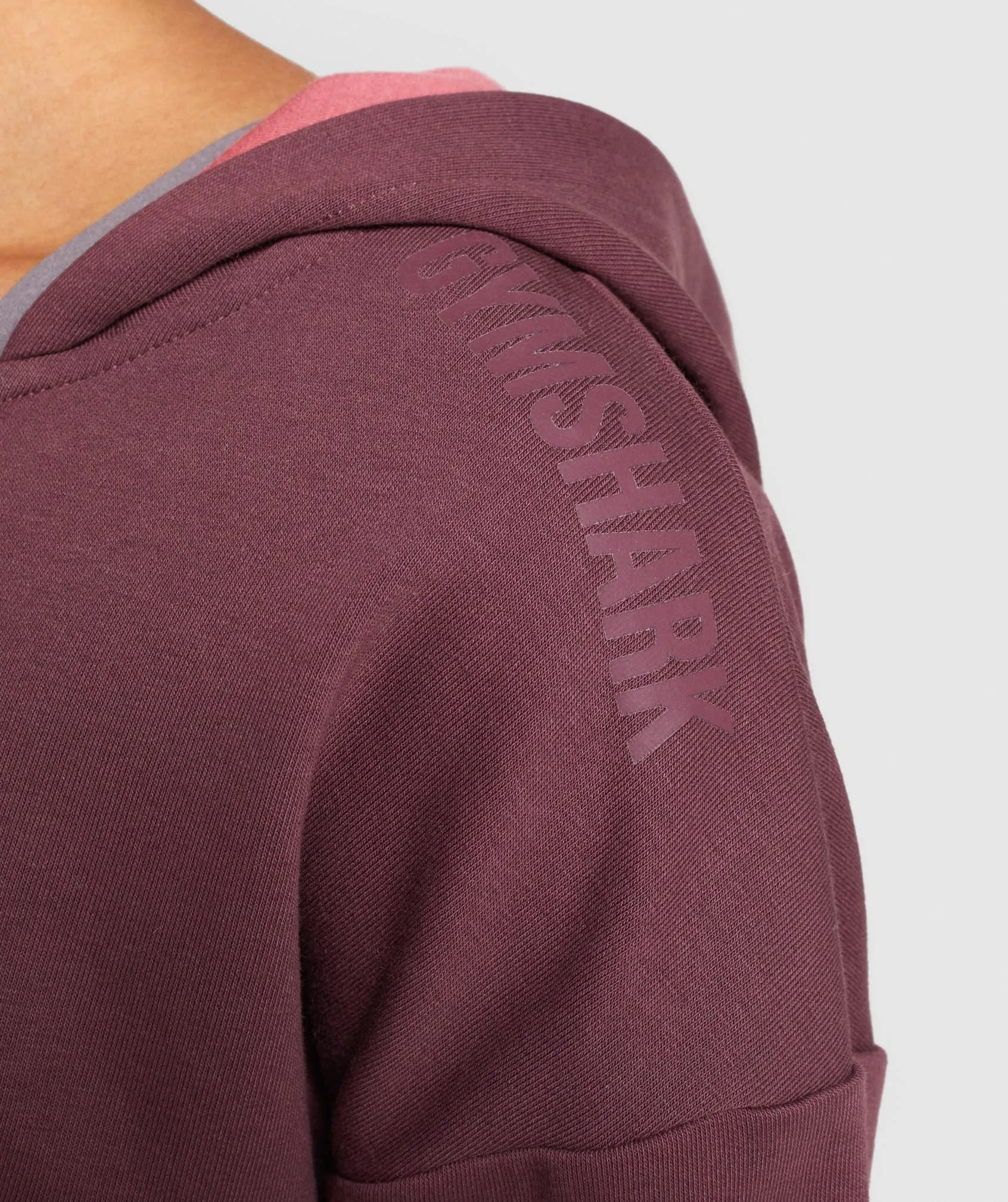 Gymshark Solo Cropped Hoodie - Berry Red