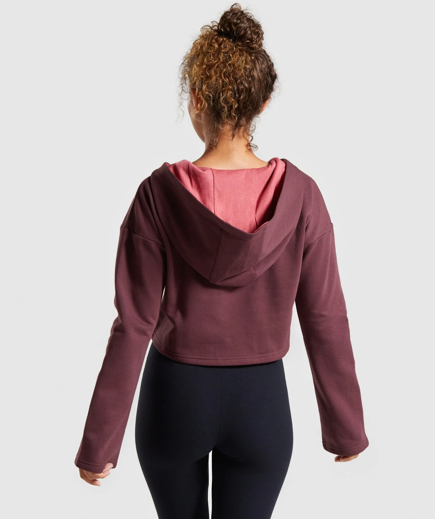 Gymshark Solo Cropped Hoodie - Berry Red