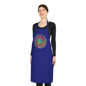 Hand-Drawn Mandala Art Design Cotton Apron - Perfect for Chefs and Home Cooks