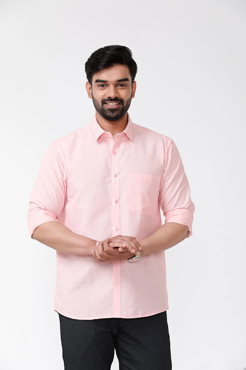 Linen Classic - Pink Formal Shirts for Mens | Uathayam