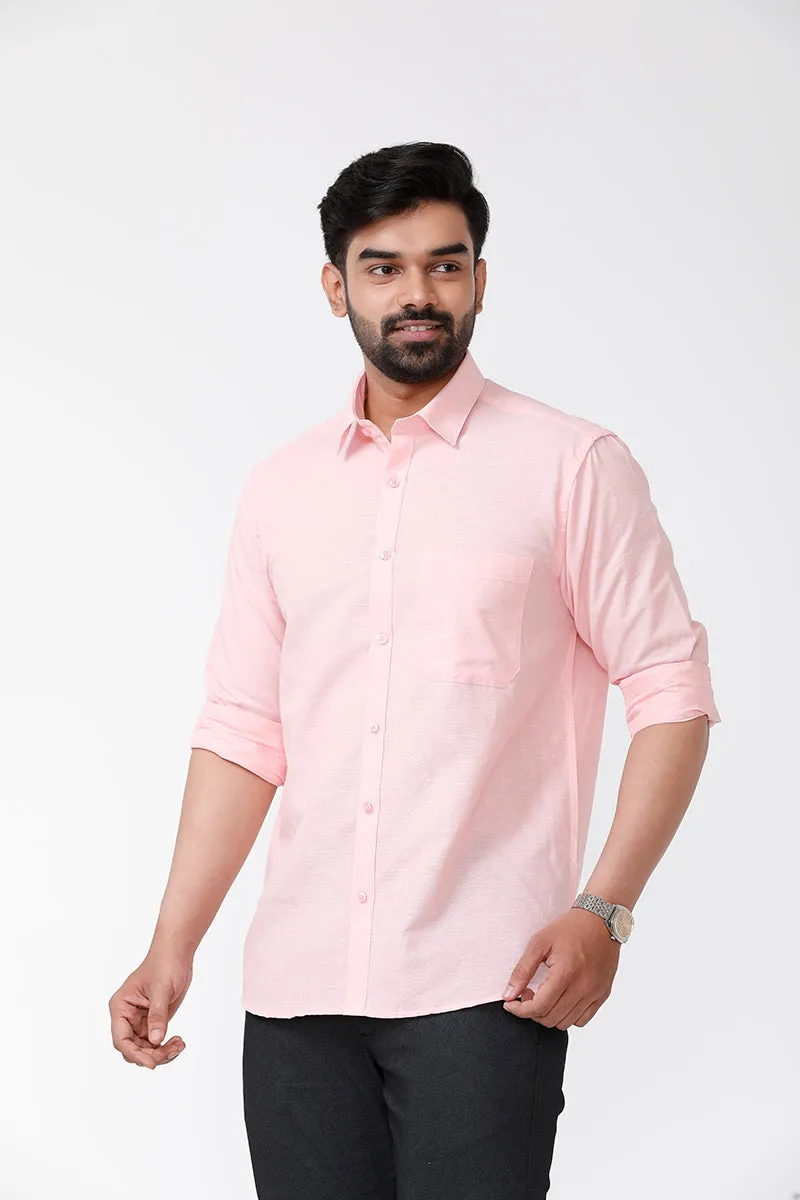 Linen Classic - Pink Formal Shirts for Mens | Uathayam