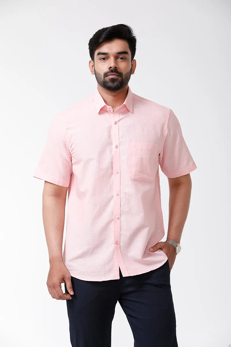 Linen Classic - Pink Formal Shirts for Mens | Uathayam