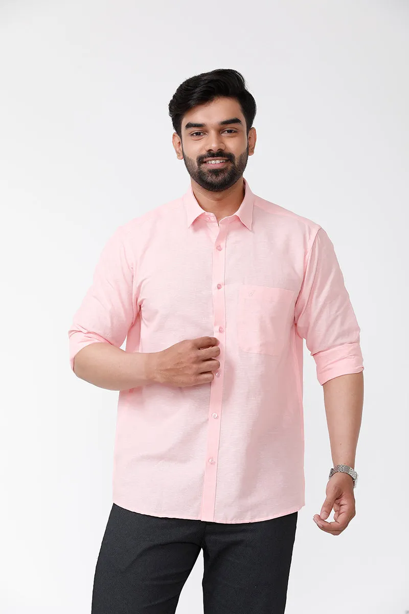 Linen Classic - Pink Formal Shirts for Mens | Uathayam