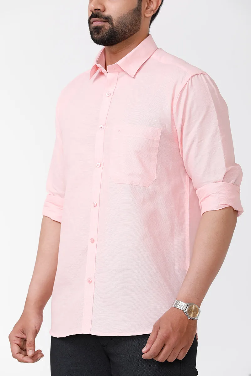 Linen Classic - Pink Formal Shirts for Mens | Uathayam