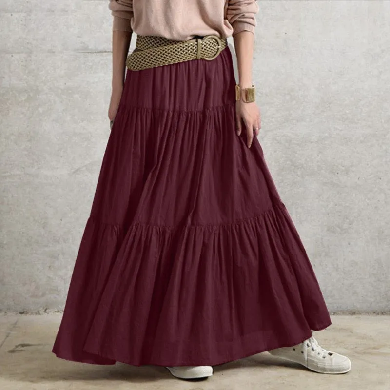 Long Ruffle Maxi Skirt