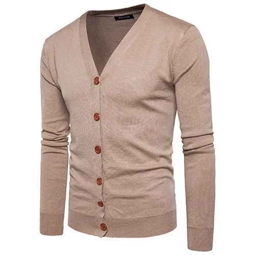 Men Button cardigans Sweaters 2018 New Casual Men solid Pullover V Collar Thick Cashmere sweater Outerwear Clothing EU/US size