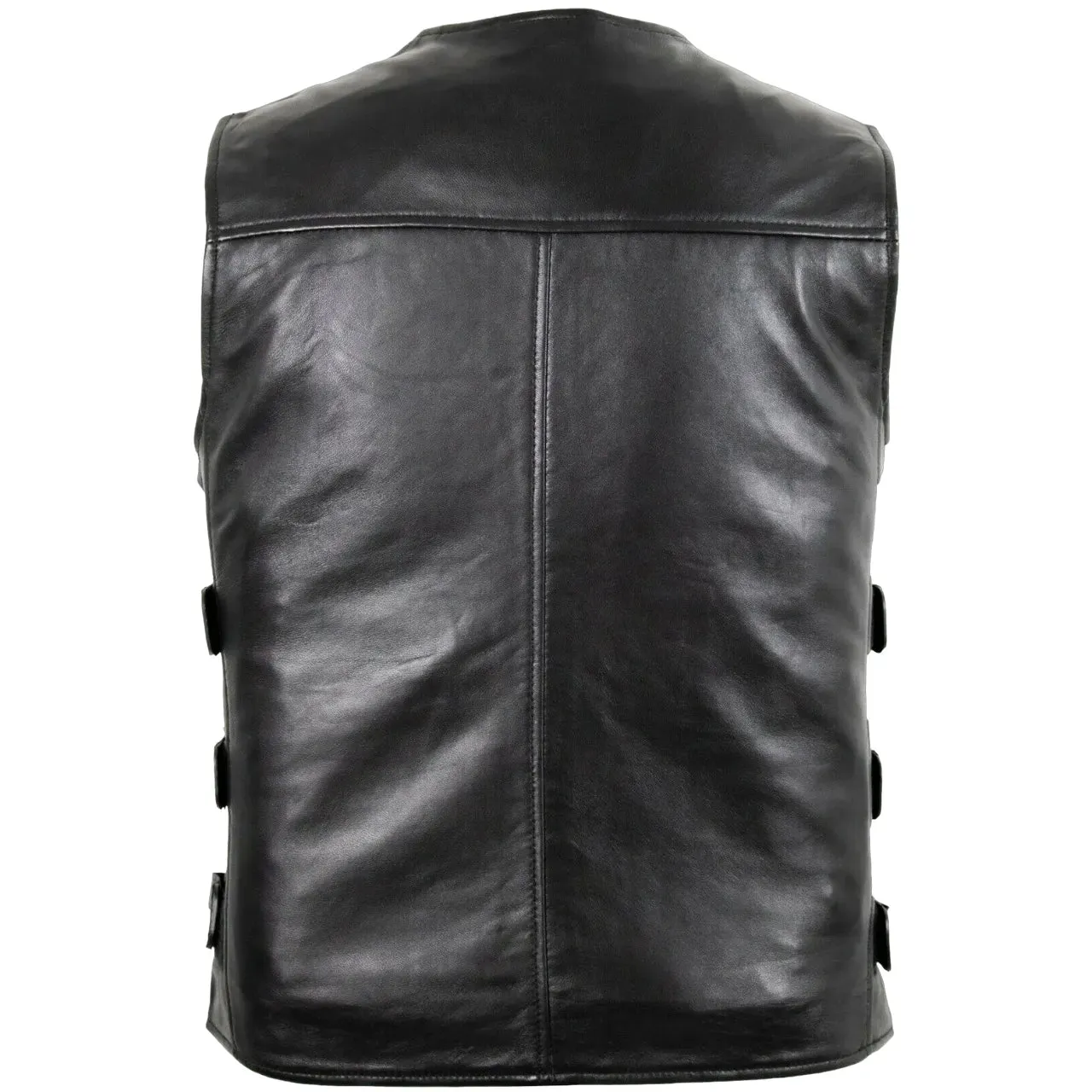 Mens Black Lightweight Leather Hunting Vest