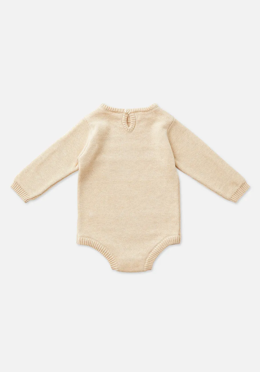 Miann & Co Baby - Long Sleeve Knit Bodysuit - Truffle