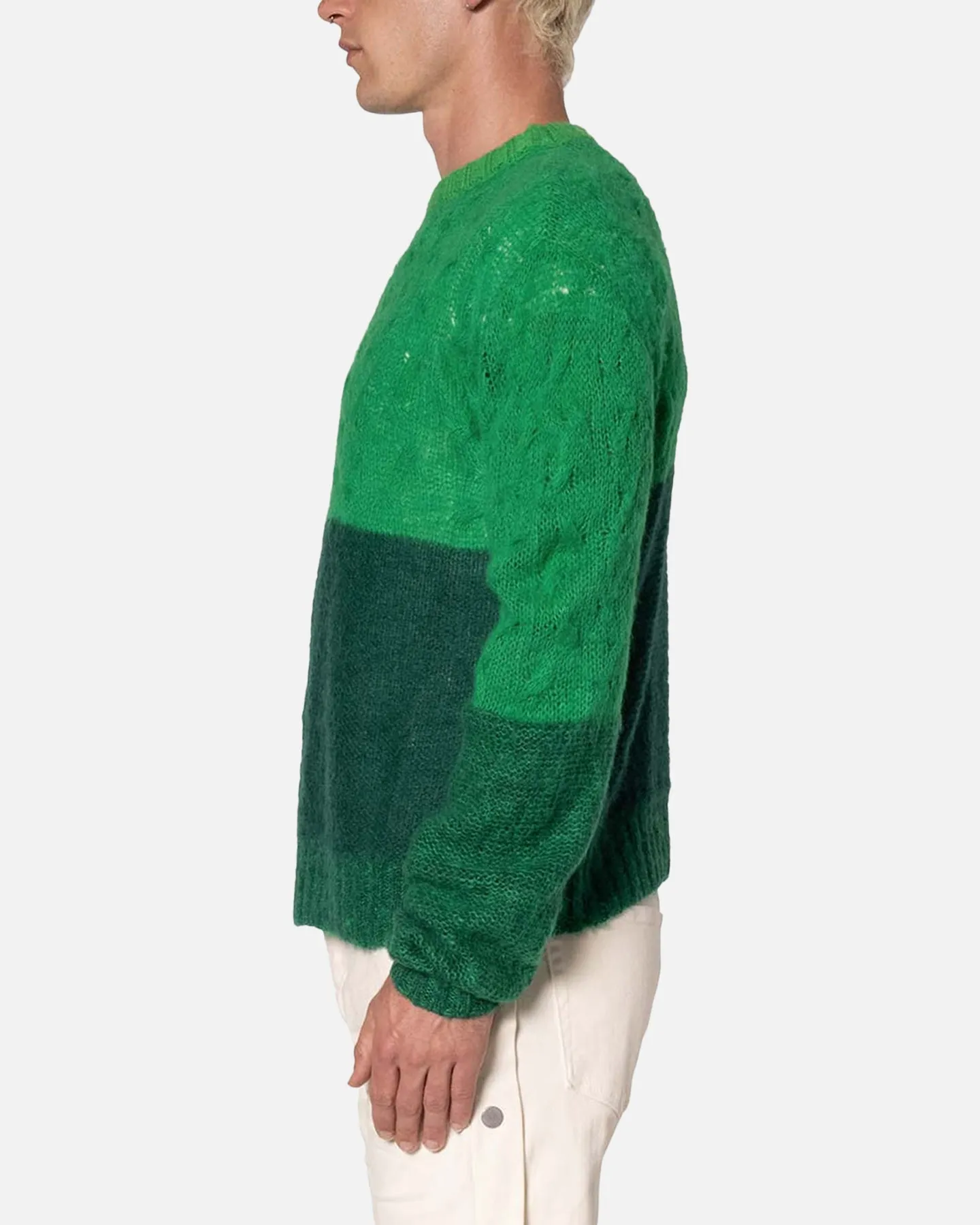 MNML Open Knit Square Sweater Green